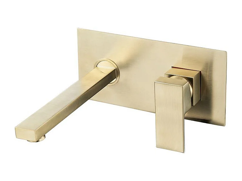 Grifo lavabo empotrado monomando TILSO oro cepillado Dorado