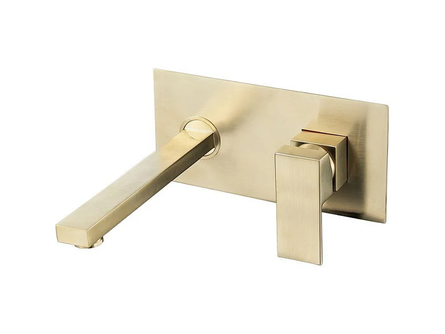 Grifo lavabo empotrado monomando TILSO oro cepillado Dorado