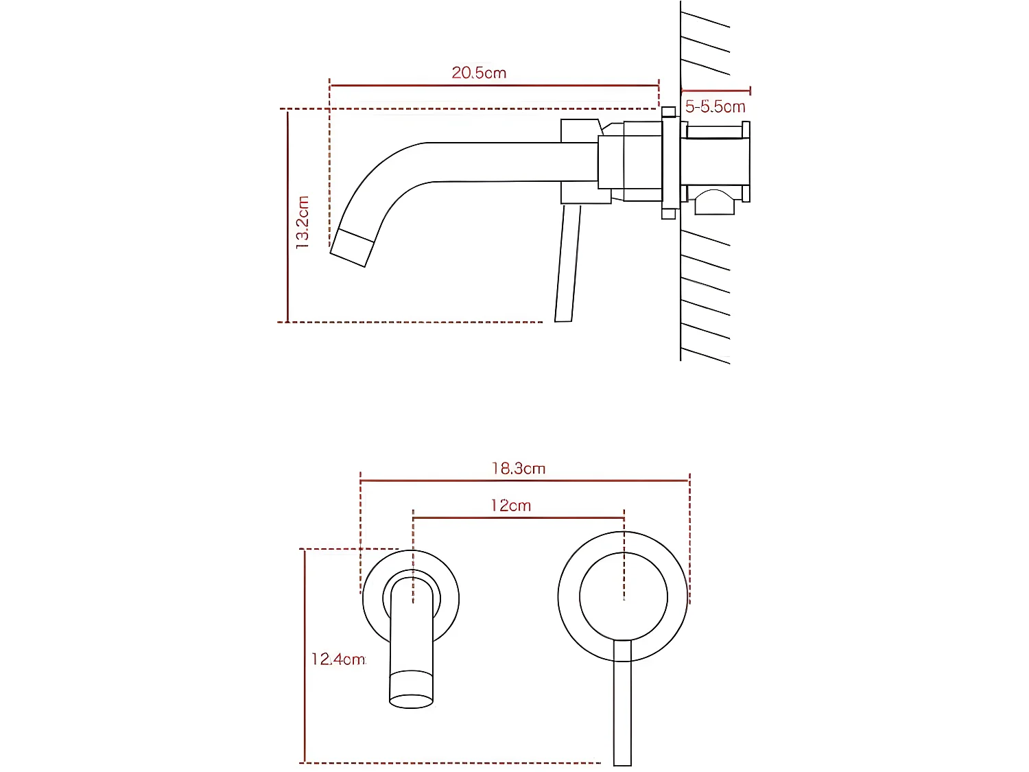 Grifo monomando lavabo empotrado BRAMPTON cromado
