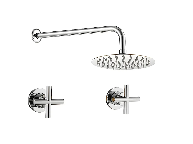 Ducha empotrada bimando redonda CARBINI cromada  Ø 30cm Cromado