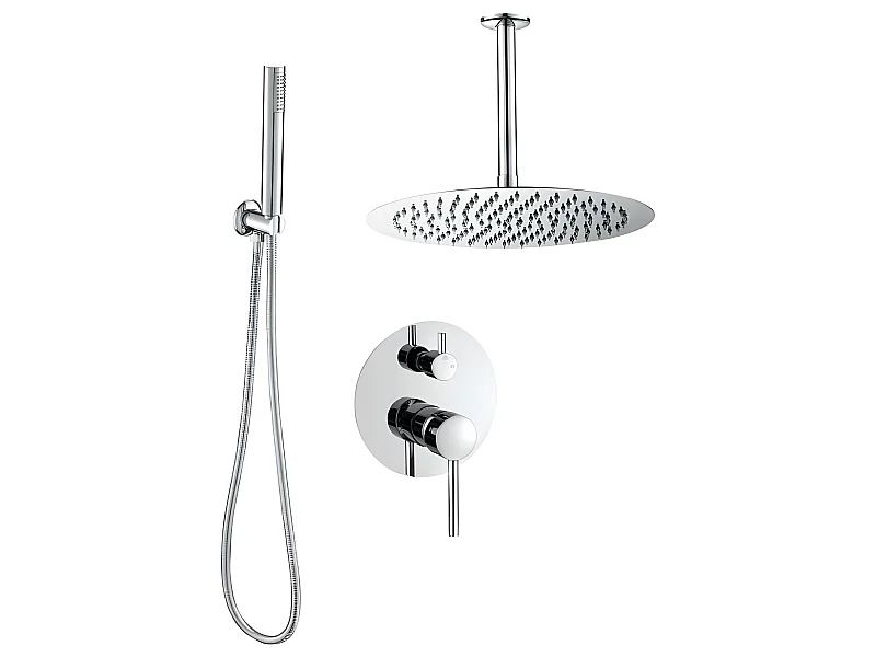 Conjunto de ducha empotrada techo monomando SLIGO  Ø 30cm Cromado
