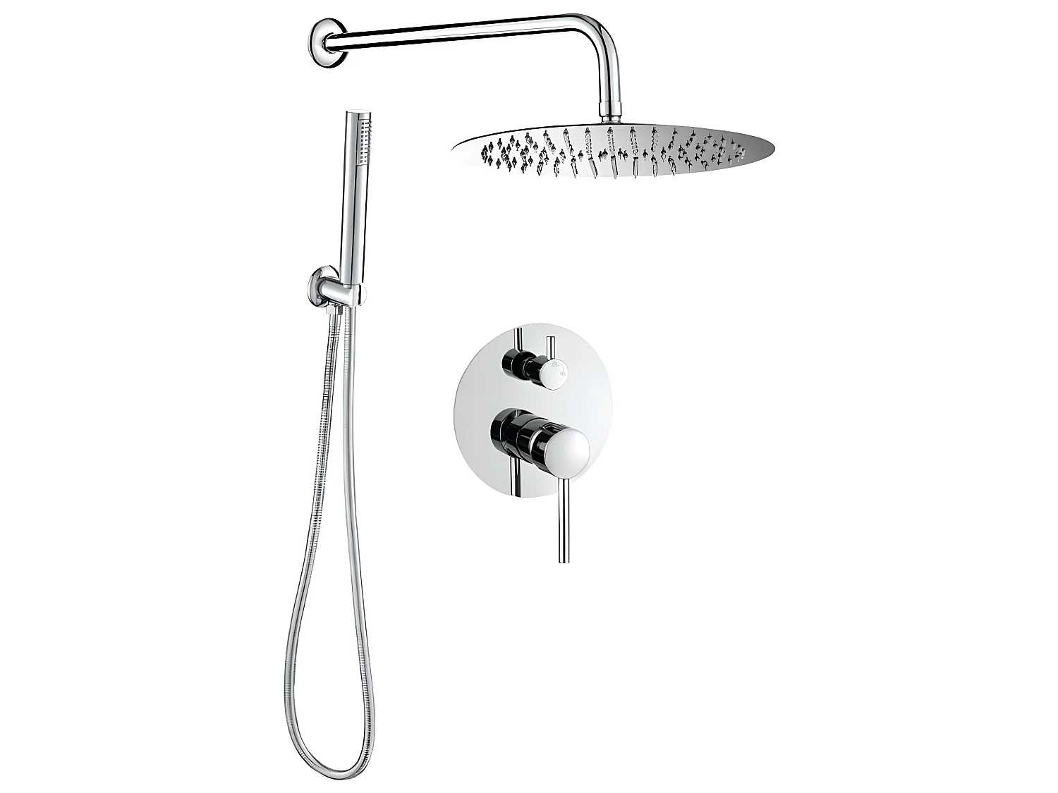 Conjunto de ducha empotrada monomando SLIGO cromado  Ø 25cm