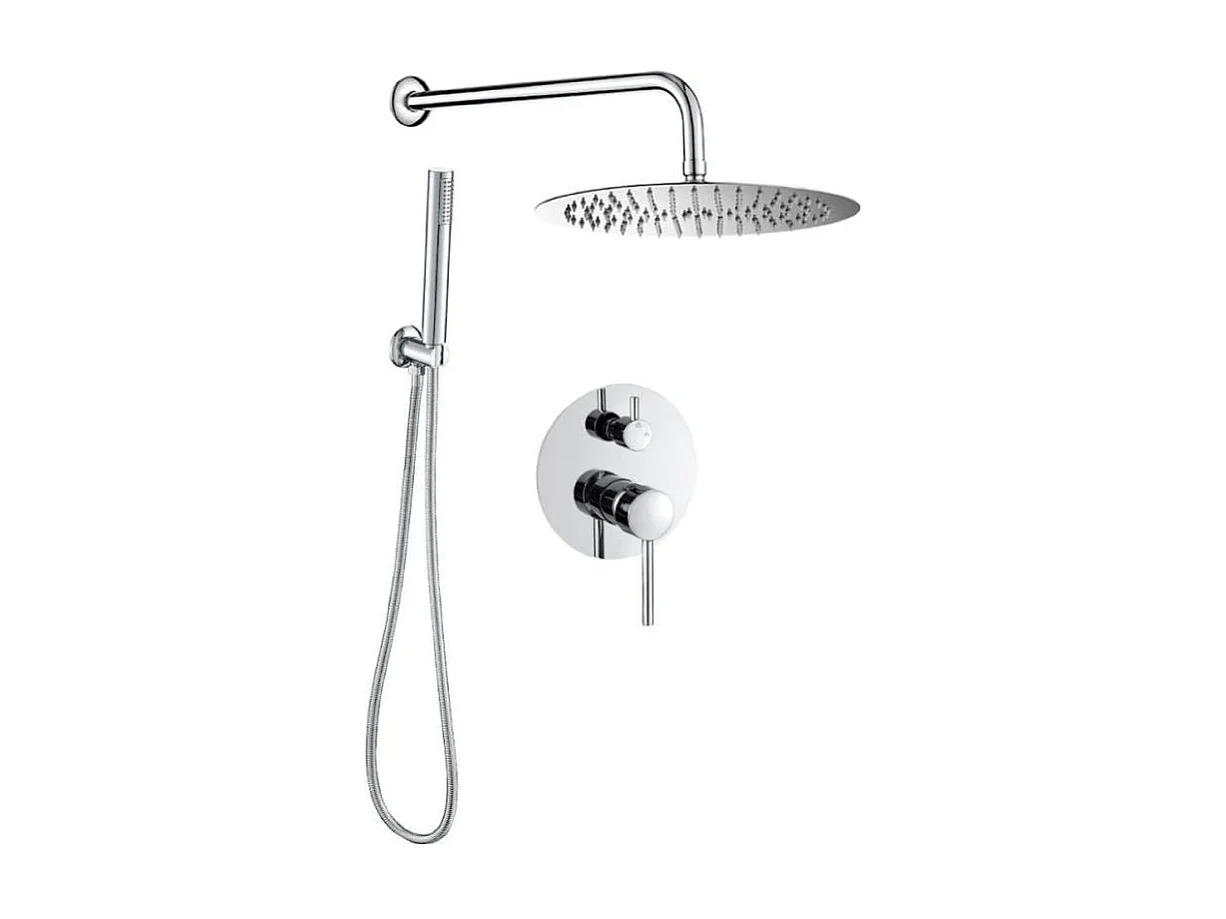 Conjunto de ducha empotrada monomando SLIGO cromado  Ø 25cm