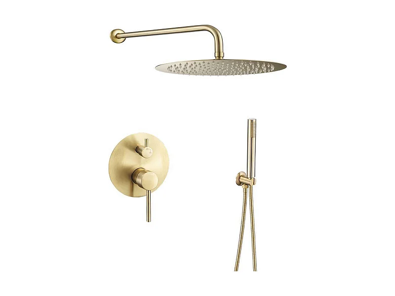 Conjunto de ducha empotrada monomando SLIGO oro cepillado  Ø 25cm Dorado