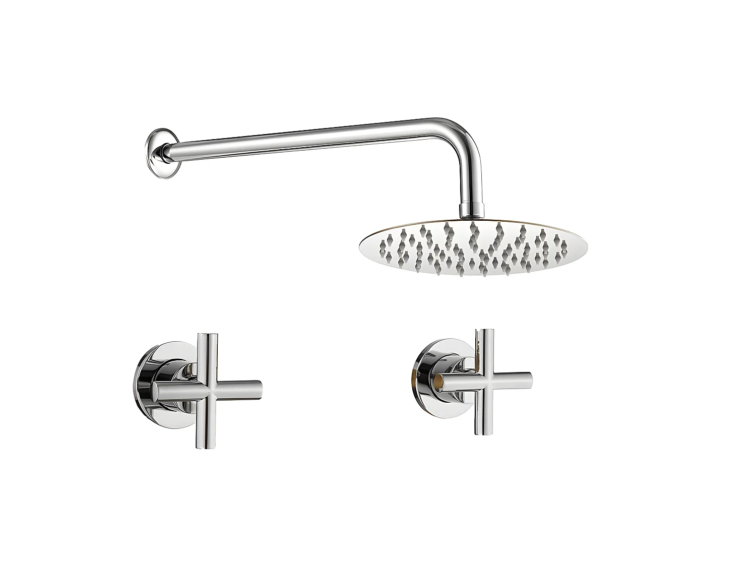 Ducha empotrada bimando redonda CARBINI cromada  Ø 20cm Cromado