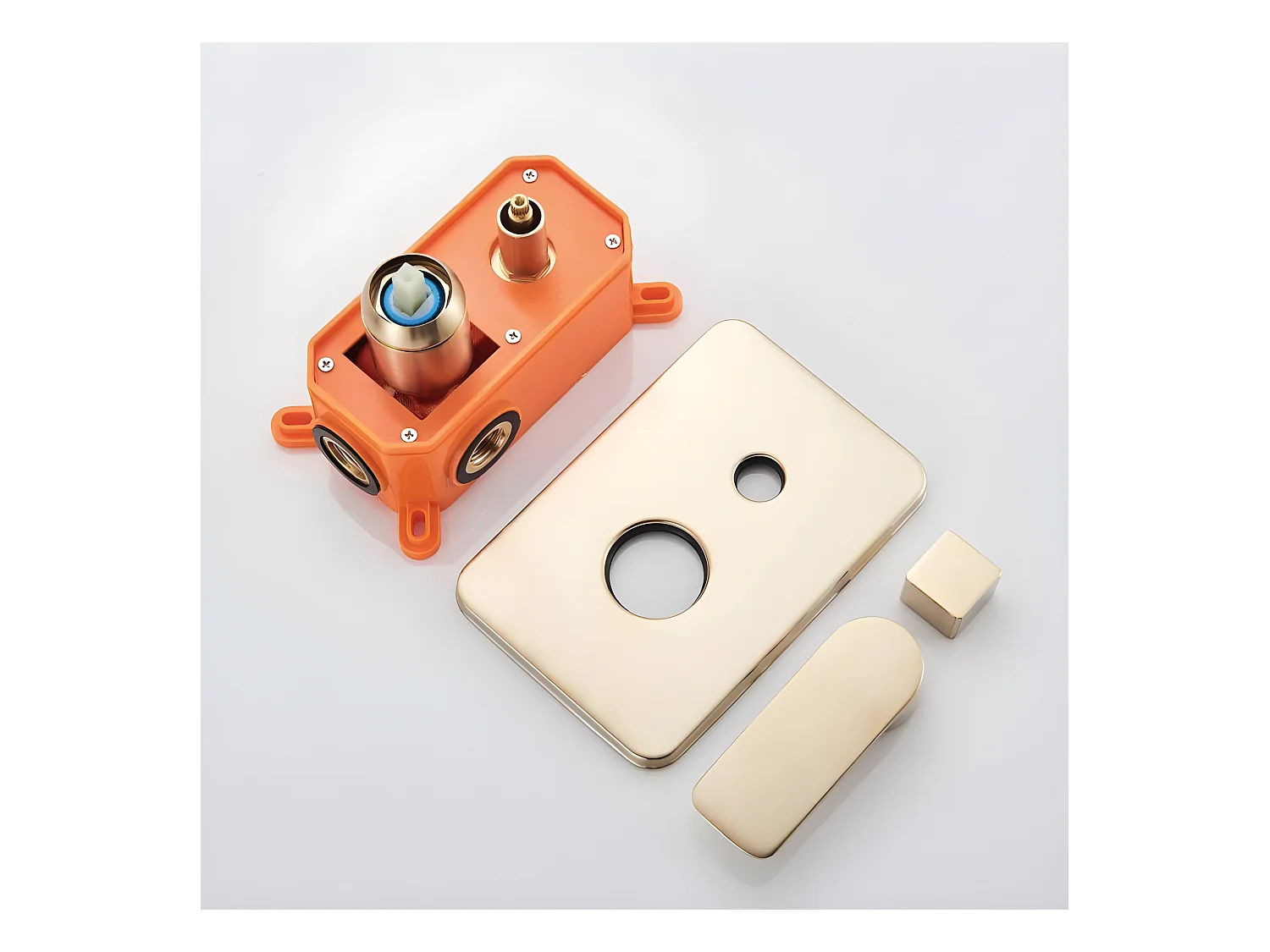 Conjunto de ducha empotrada monomando a pared TILSO oro cepillado  30 cm x 30 cm Dorado