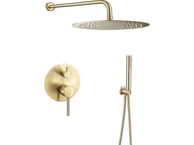 Conjunto de ducha empotrada monomando SLIGO oro cepillado  Ø 30cm Dorado