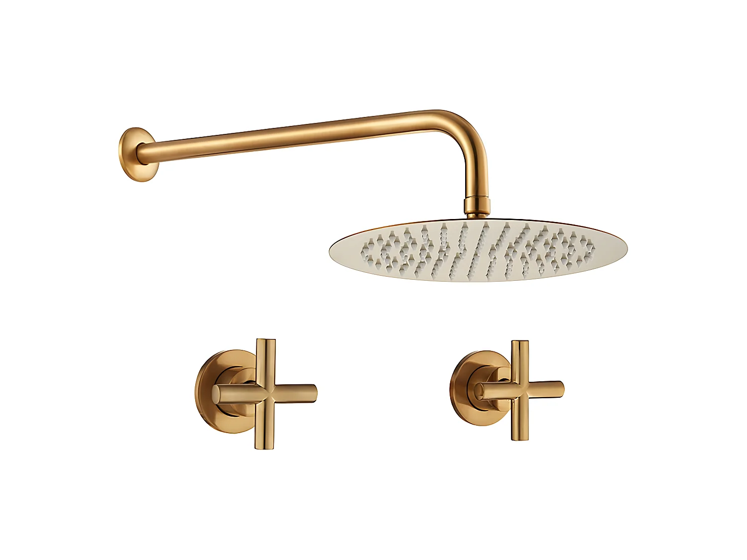 Ducha empotrada bimando redonda CARBINI oro cepillado  Ø 20cm Dorado