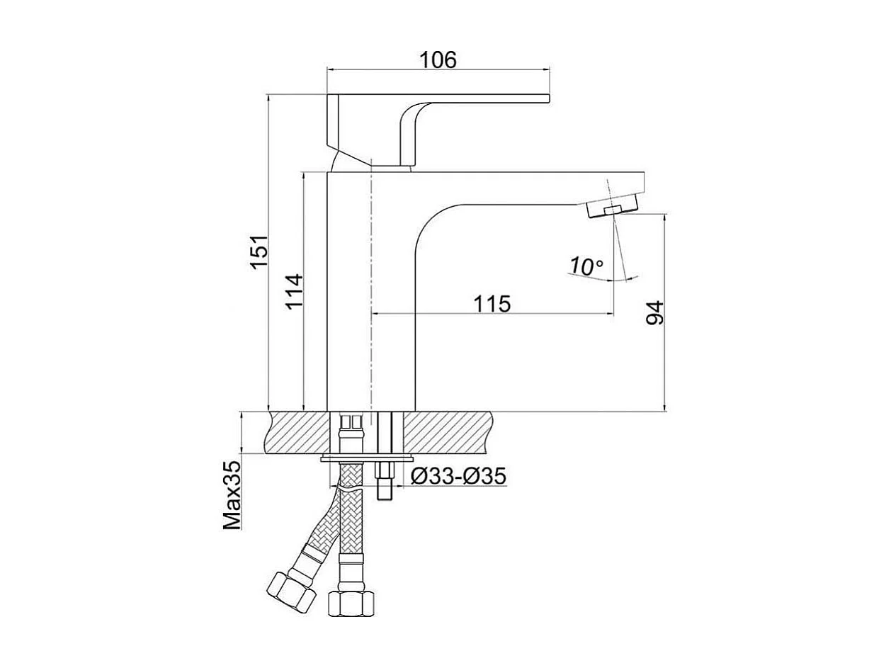 Grifo lavabo monomando ALGUER cromado