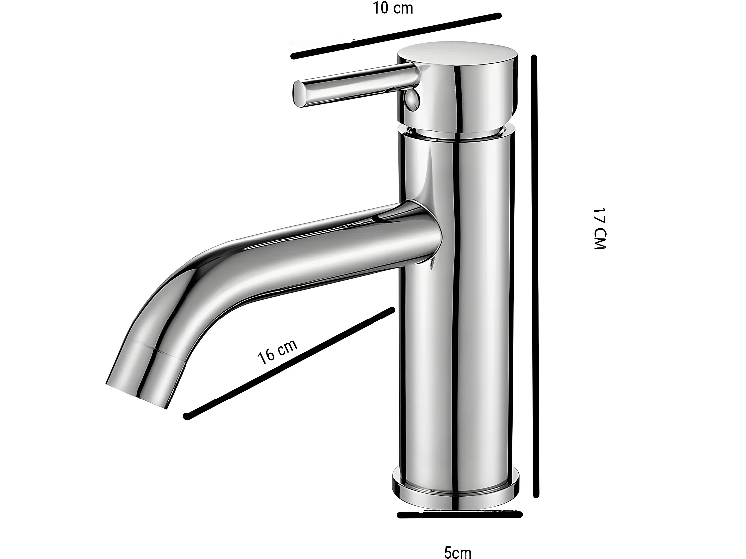 Grifo lavabo monomando SLIGO acero cepillado