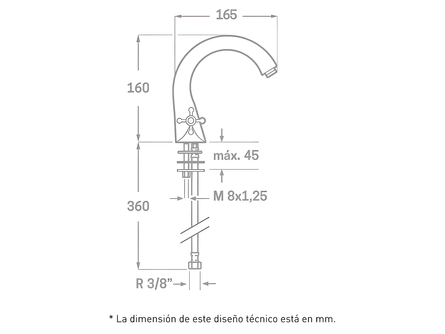 Grifo bimando retro ANTONIETTE para lavabo cromado