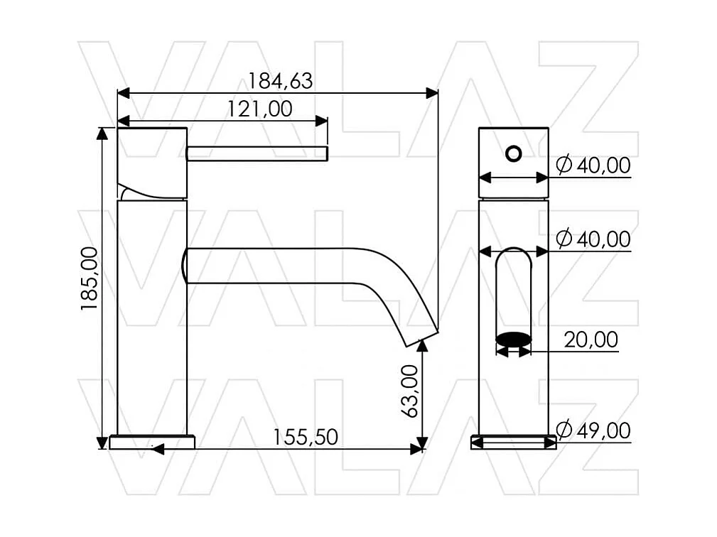 Grifo lavabo monomando EBRO cromado