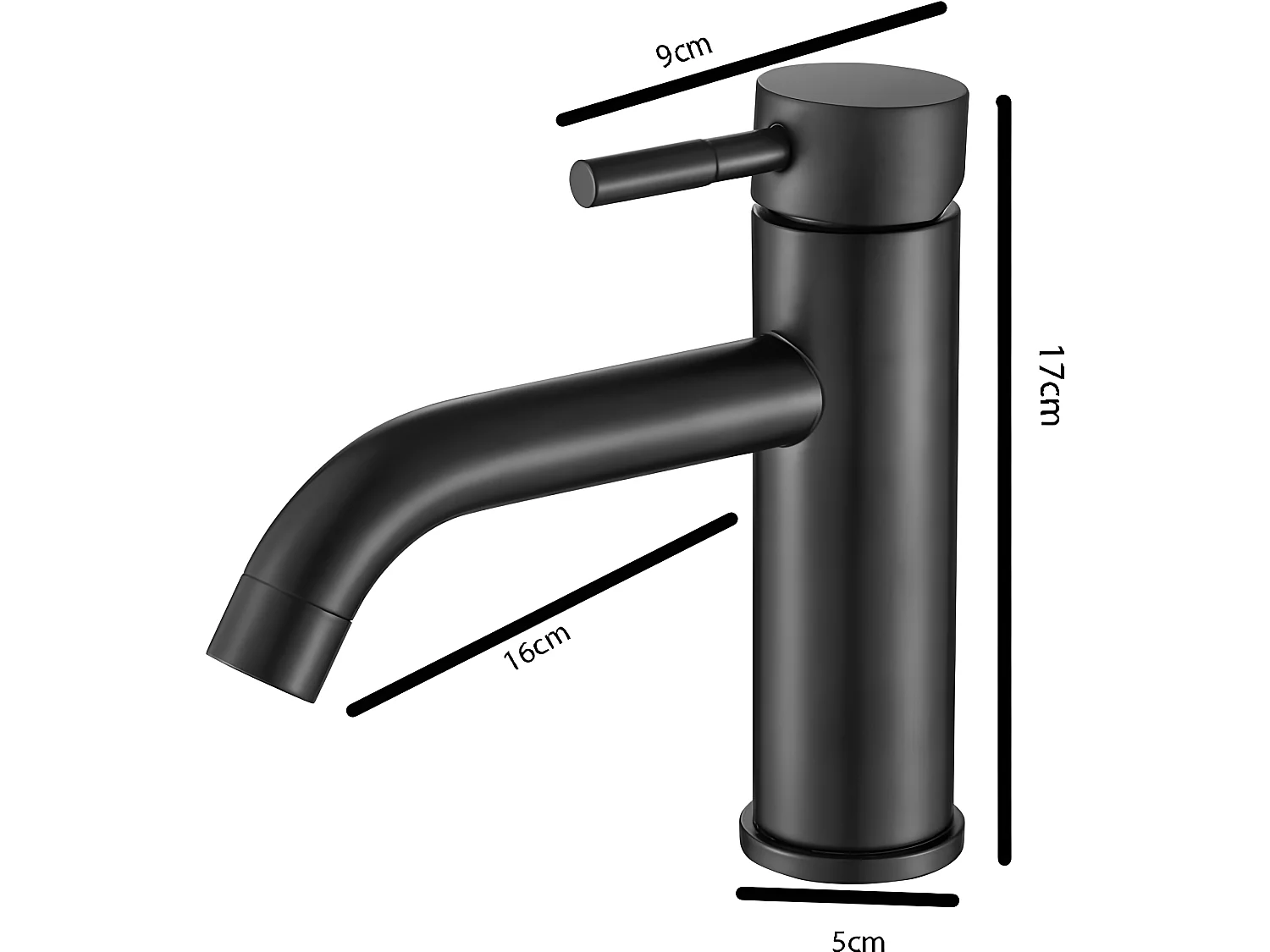 Grifo lavabo monomando SLIGO negro