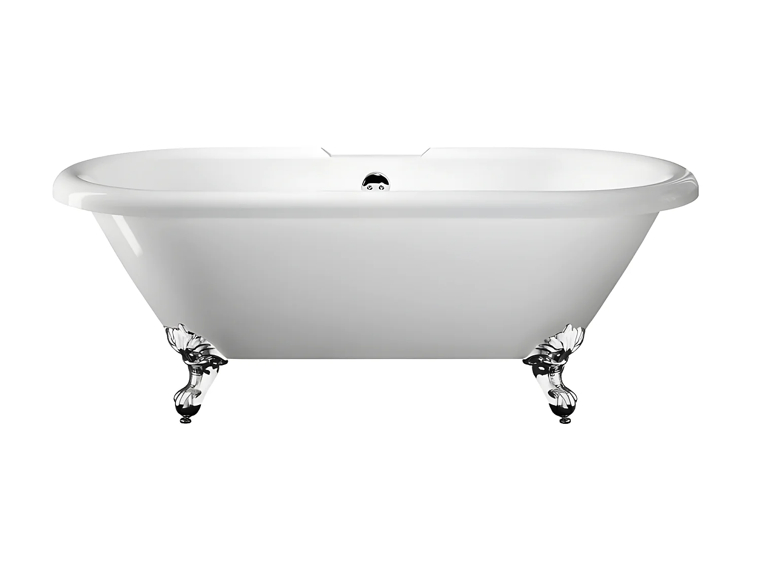 Freistehende Badewanne mit Füßen CHELSEA Adlerfüße CHROM 170 cm