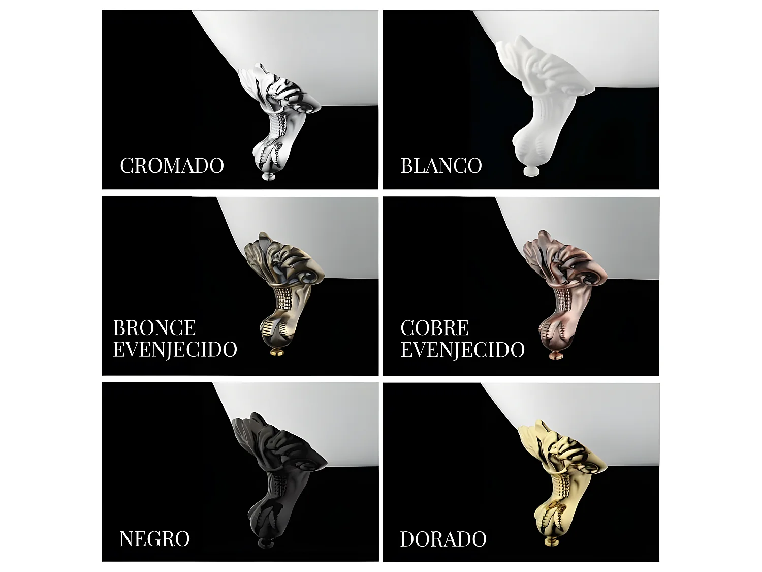 Freistehende Badewanne mit Füßen CHELSEA Adlerfüße CHROM 170 cm