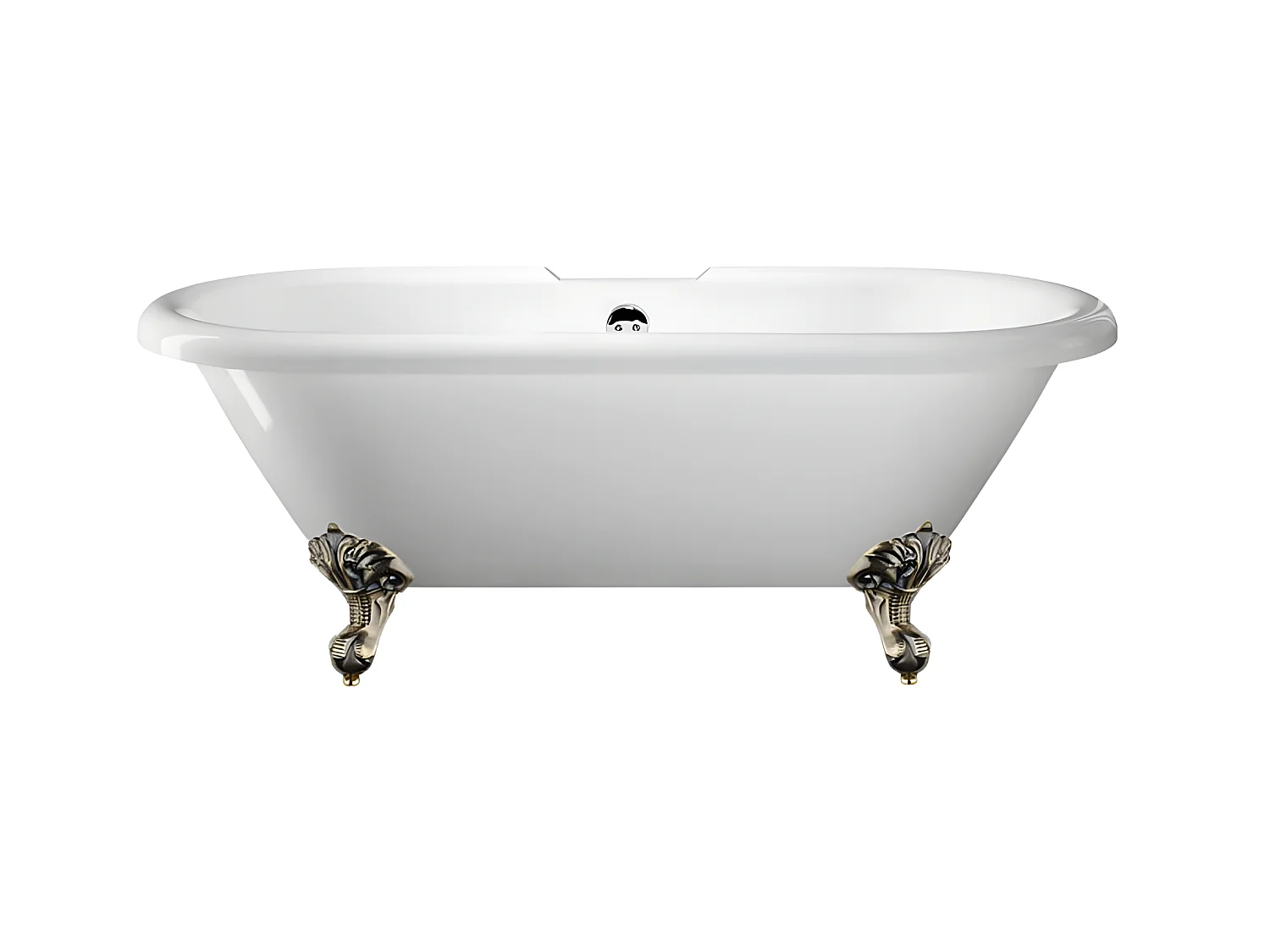 Freistehende Badewanne mit Füßen CHELSEA Adlerfüße ALTBRONZE 154 cm