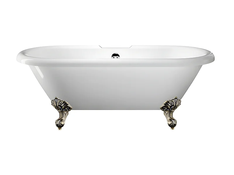 Freistehende Badewanne mit Füßen CHELSEA Adlerfüße ALTBRONZE 154 cm