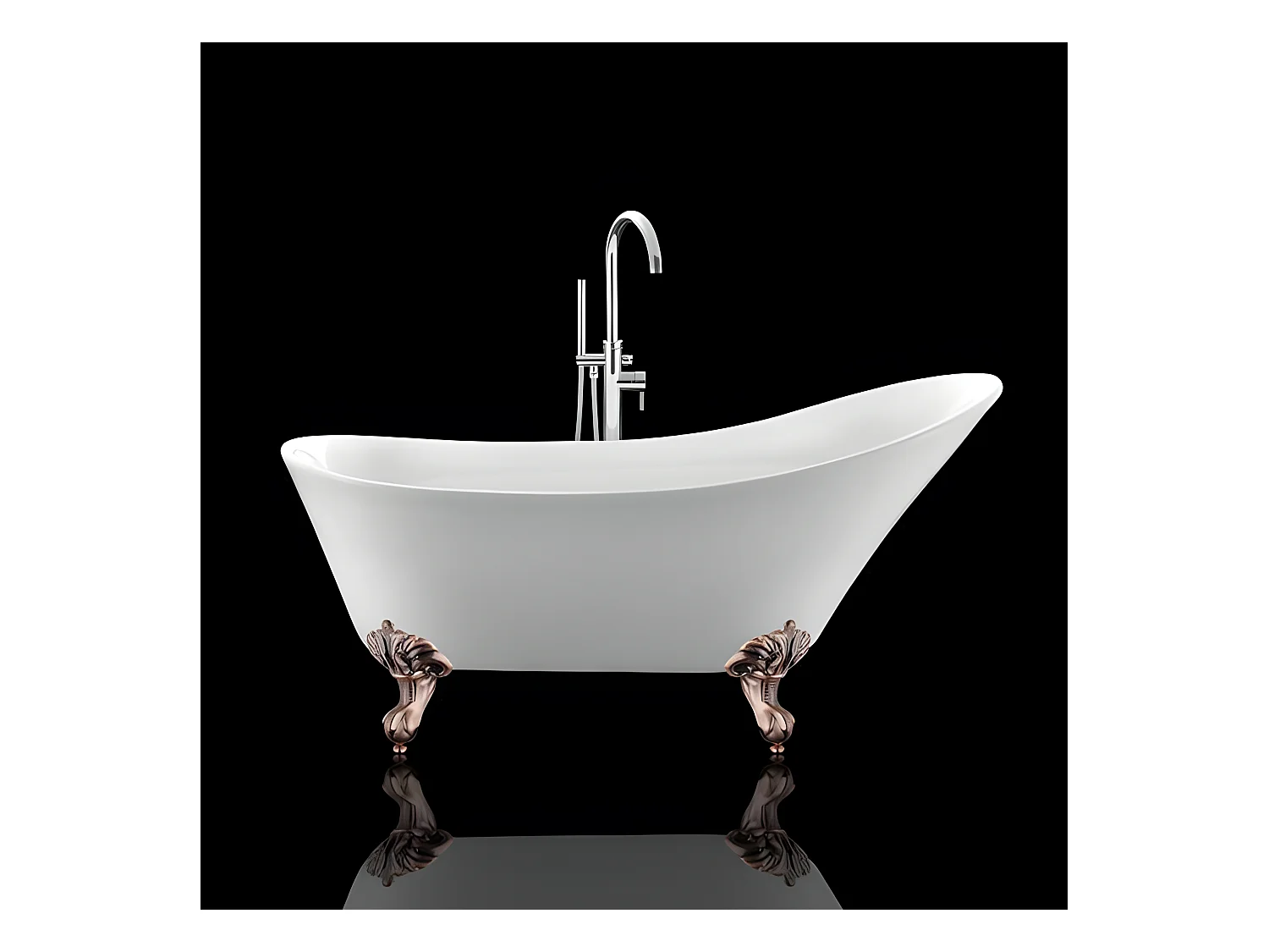 Bañera con patas BALMAIN  161 cm patas ÁGUILA COBRE ENVEJECIDO