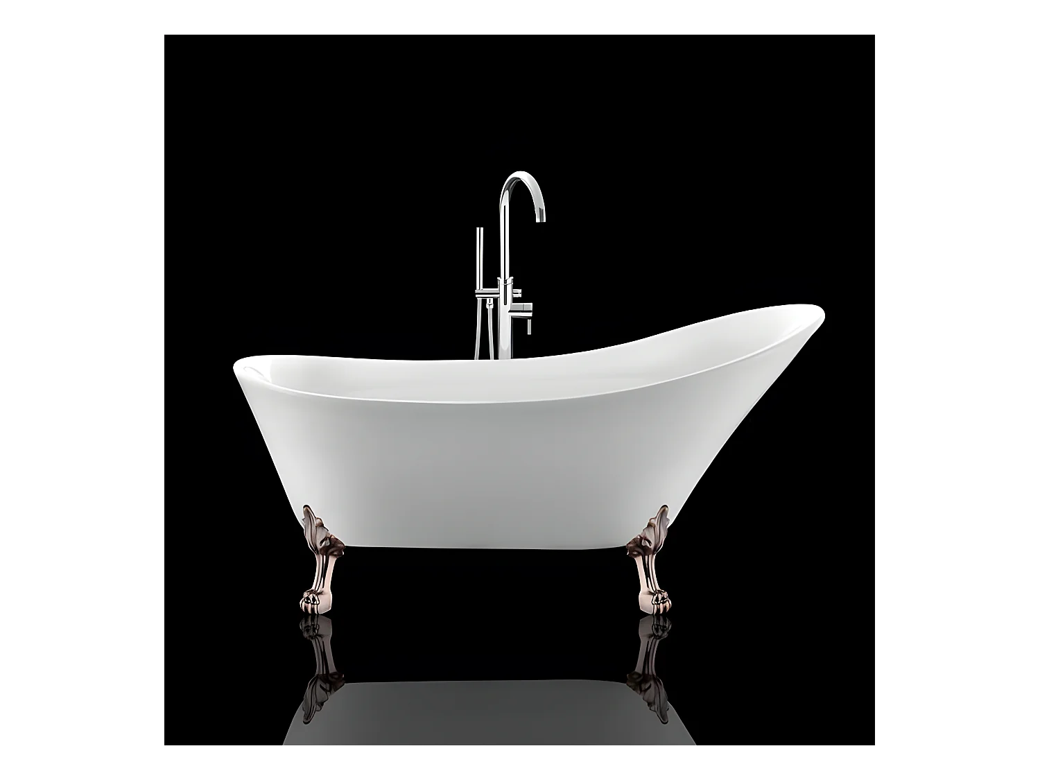 Bañera con patas BALMAIN  161 cm patas LEÓN COBRE ENVEJECIDO