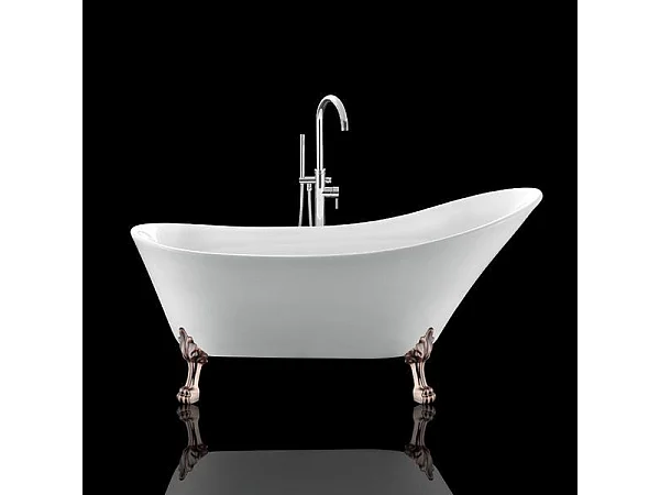 Freistehende Badewanne mit Füßen BALMAIN Löwenfüße ALTKUPFER 161 cm