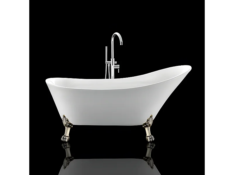 Freistehende Badewanne mit Füßen BALMAIN Löwenfüße ALTBRONZE 161 cm