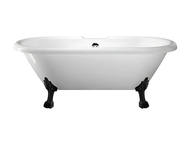 Freistehende Badewanne mit Füßen CHELSEA Löwenfüße SCHWARZ 170 cm