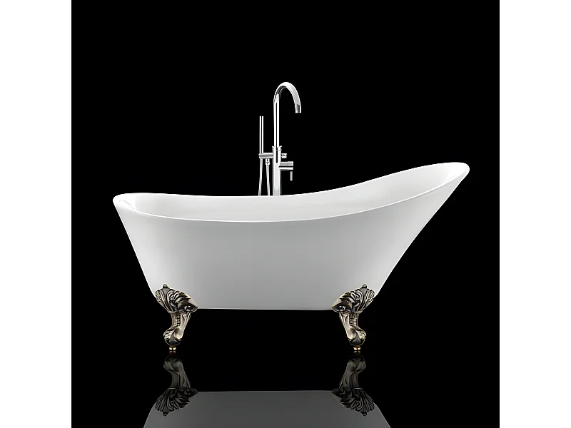 Freistehende Badewanne mit Füßen BALMAIN Adlerfüße ALTBRONZE 161 cm