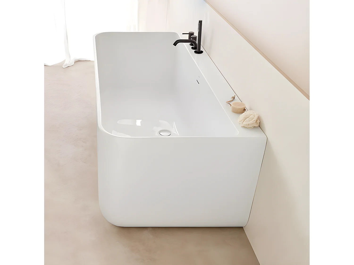 Freistehende Badewanne TRENTO MURO | SANYCCES 175 cm - mit Armatur