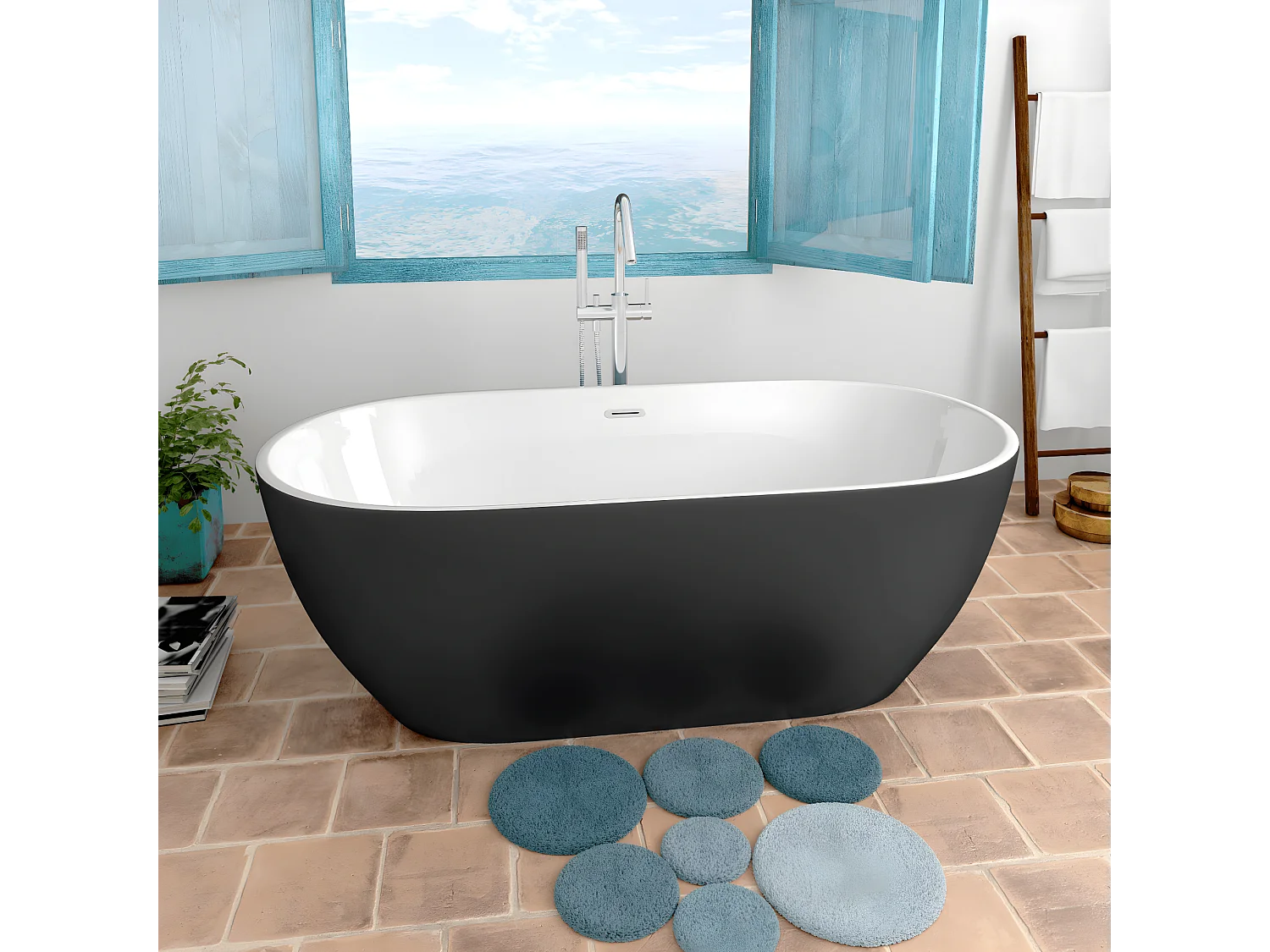Bañera exenta TRENTO | SANYCCES  150 cm Negro