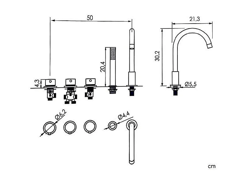 Baignoire design semi-îlot ovale TORINO MURO blanche 170 cm