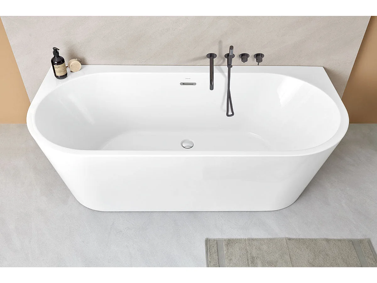Baignoire design semi-îlot ovale TORINO MURO blanche 170 cm