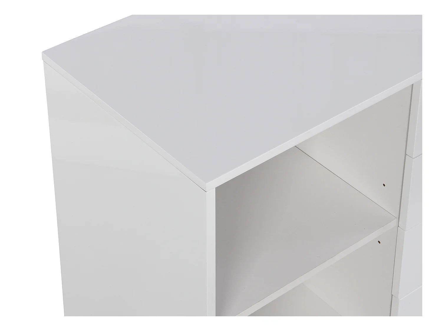 Escritorio extensible con tablero giratorio 360° - MDF - Blanco lacado - PAVELO