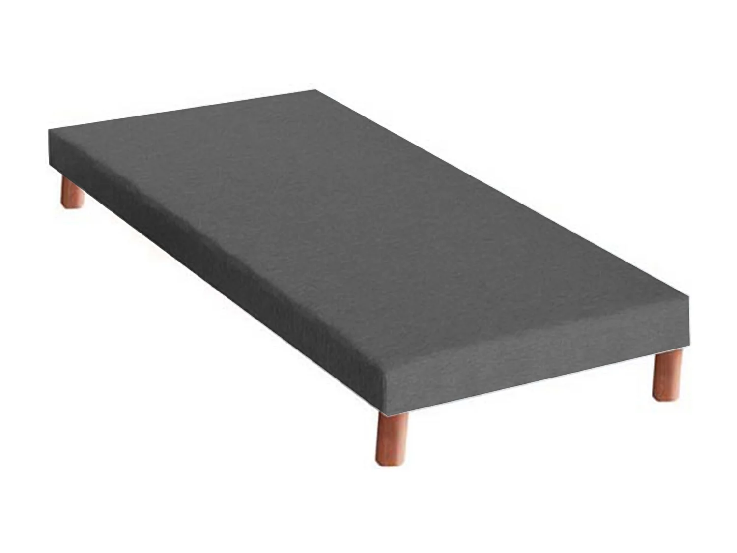 Ensemble matelas mousse ferme réversible ALTO et sommier - confort français Dimensions - 90 x 190 cm, Sommier - Gris chiné