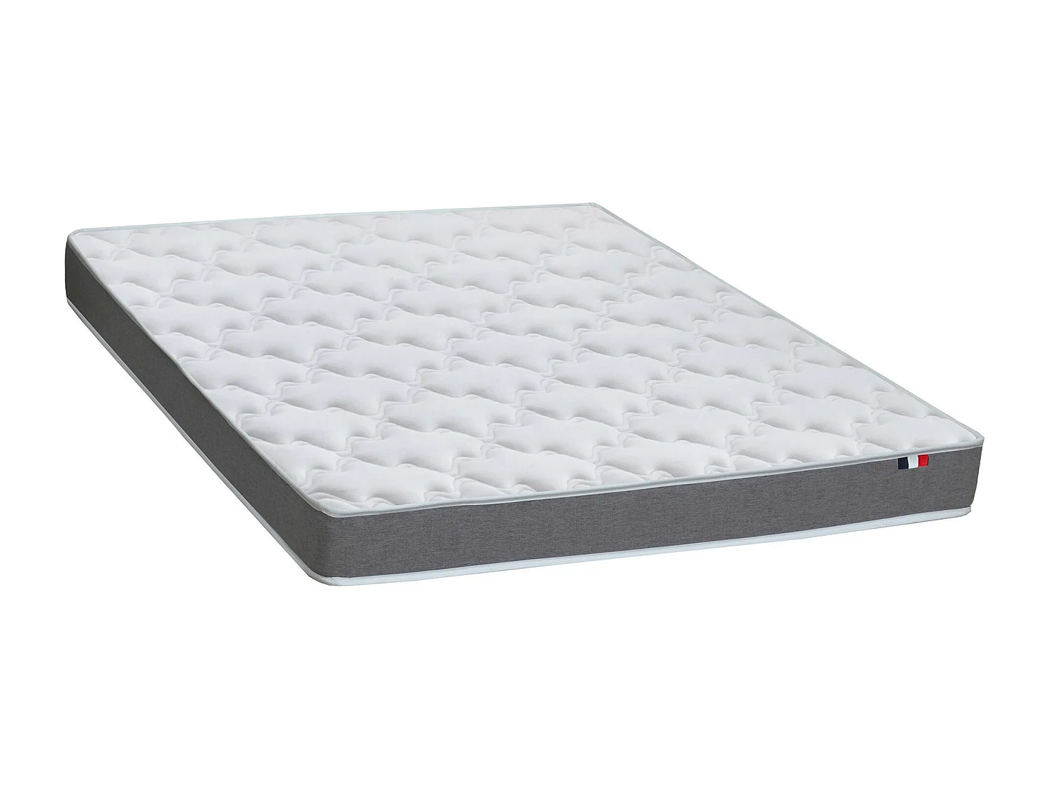 Ensemble matelas mousse ferme réversible ALTO et sommier - confort français Dimensions - 140 x 190 cm, Sommier - Bleu denim
