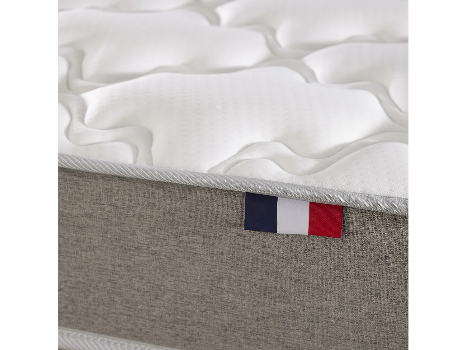 Ensemble matelas mousse ferme réversible ALTO et sommier - confort français Dimensions - 90 x 190 cm, Sommier - Bleu denim