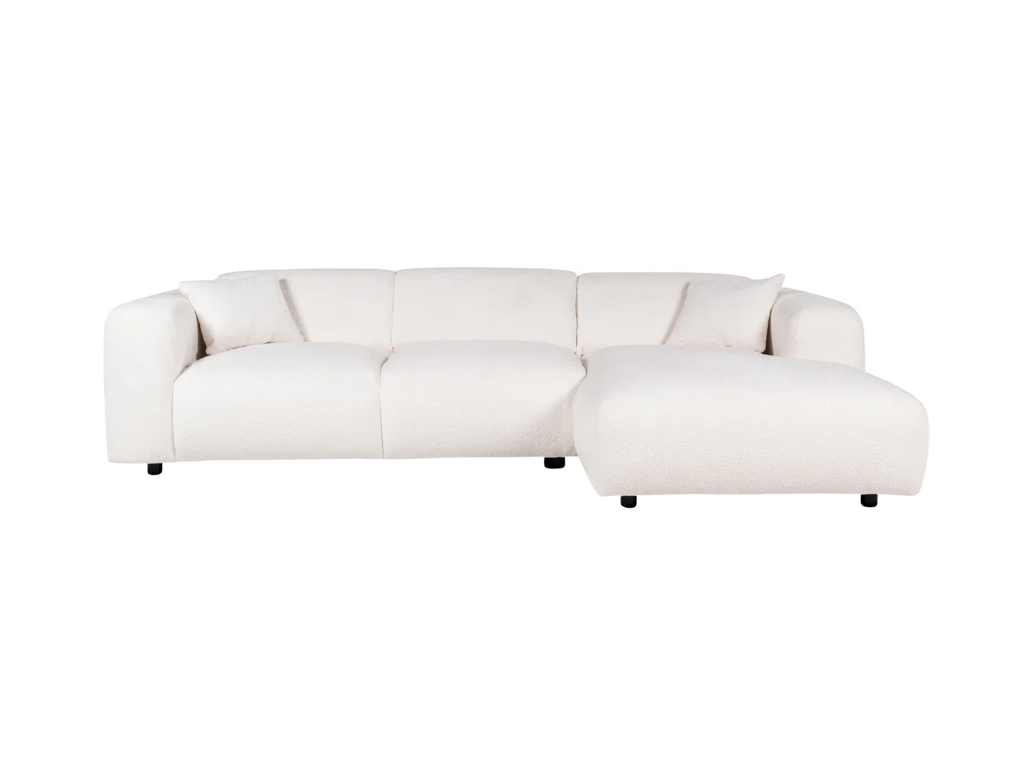 Großes Ecksofa - Ecke rechts - Bouclé-Stoff - Weiß - POGNI von Maison Céphy