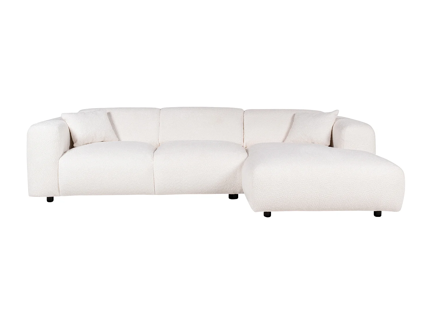 Großes Ecksofa - Ecke rechts - Bouclé-Stoff - Weiß - POGNI von Maison Céphy