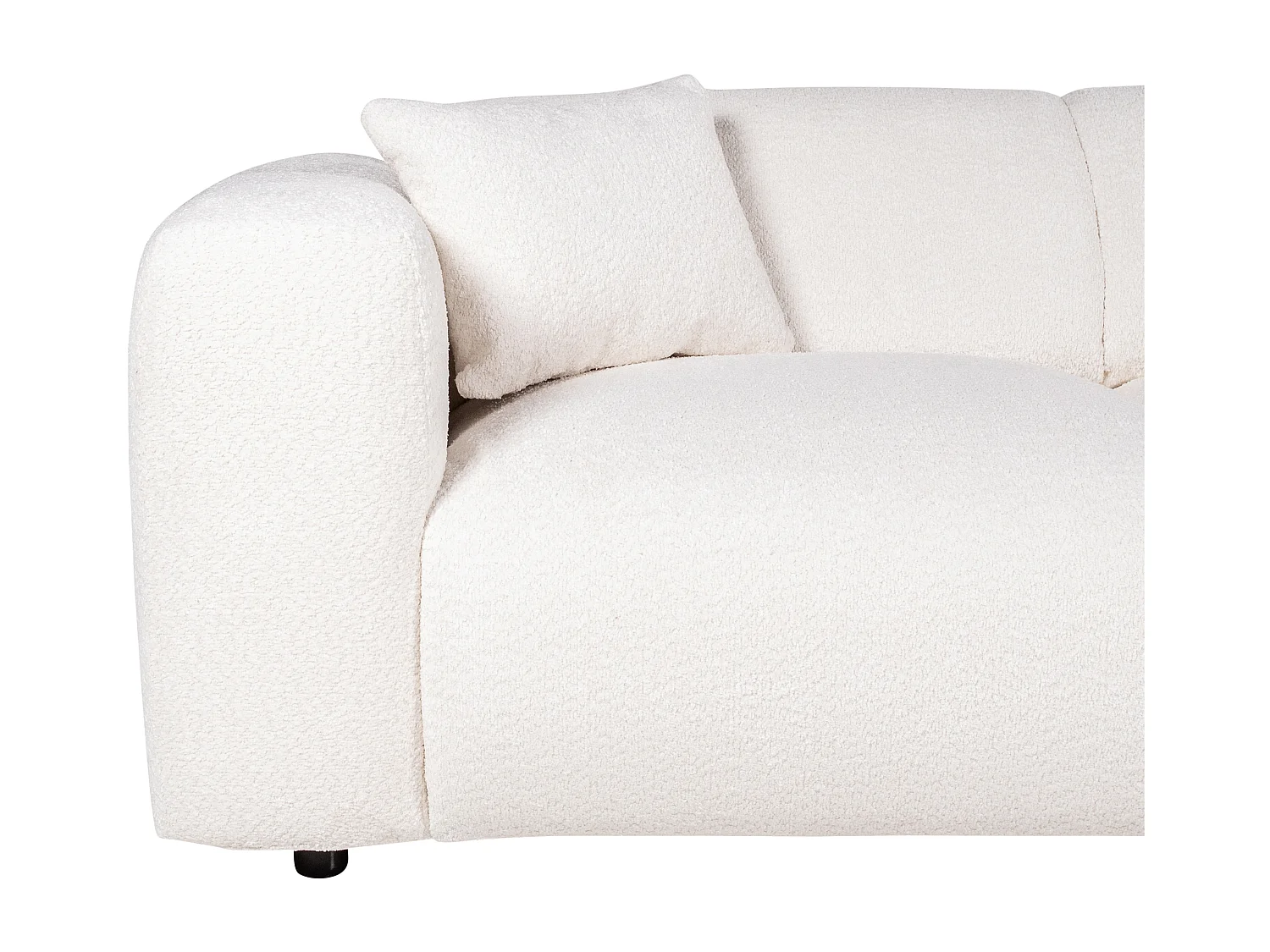 Großes Ecksofa - Ecke rechts - Bouclé-Stoff - Weiß - POGNI von Maison Céphy