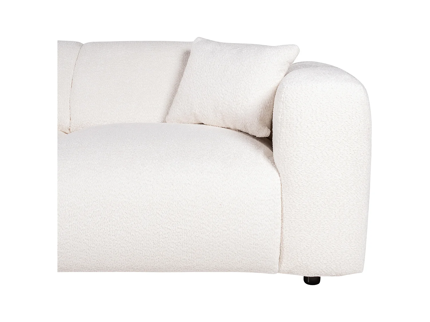 Sofá rinconera (ángulo izquierdo) de tela rizada blanco POGNI de Maison Céphy