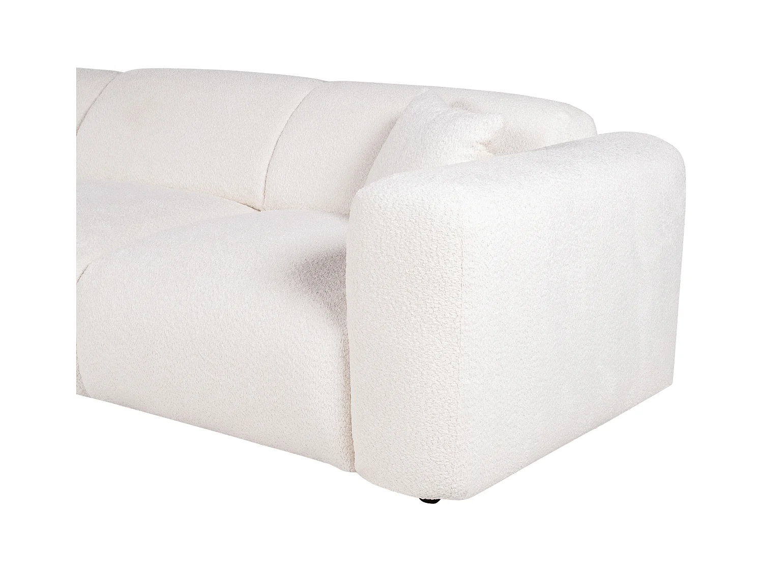 Sofá rinconera (ángulo izquierdo) de tela rizada blanco POGNI de Maison Céphy