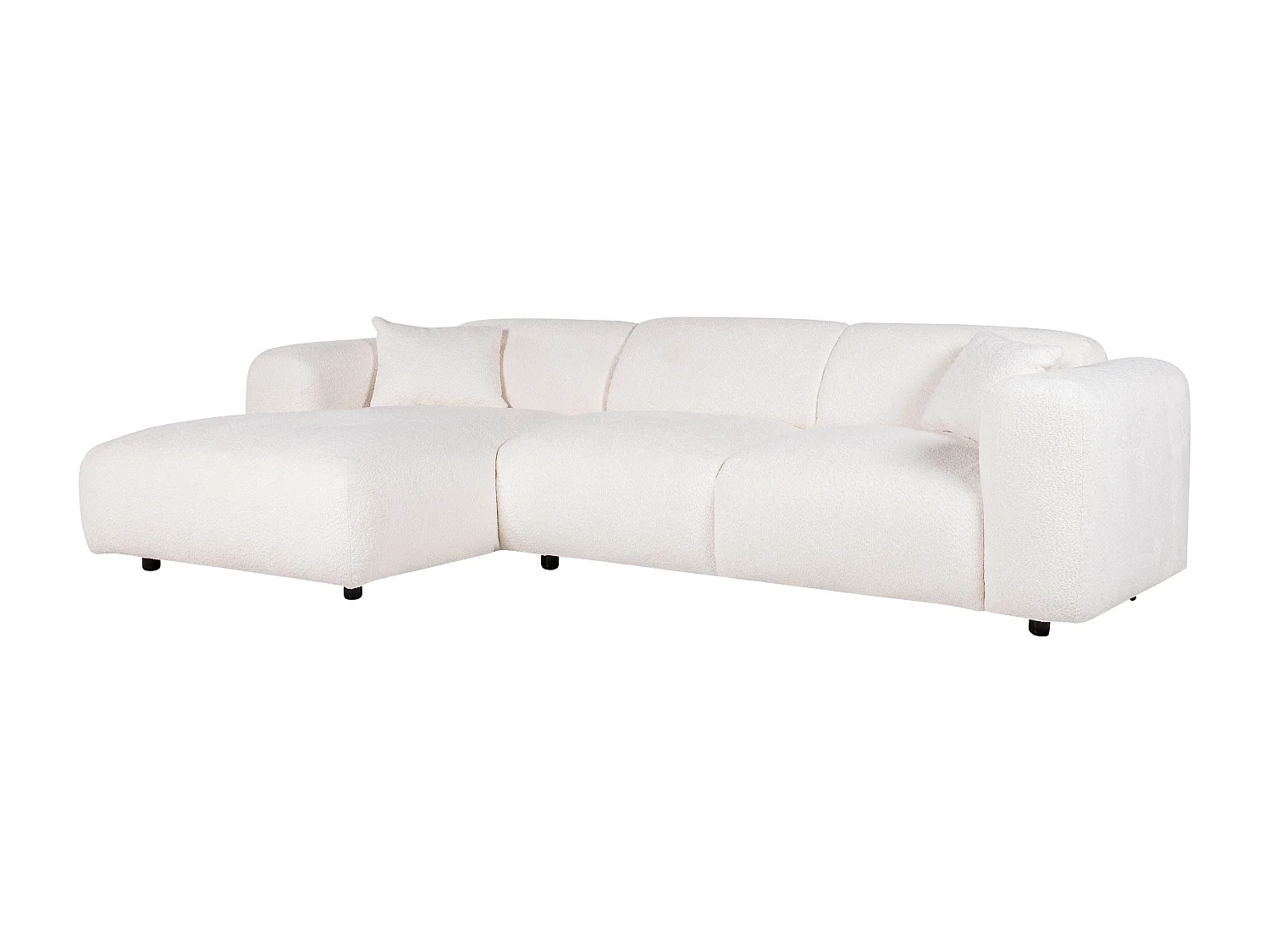 Divano in Tessuto bouclette Bianco - Angolo a sinistra - POGNI di Maison Céphy di Maison Céphy
