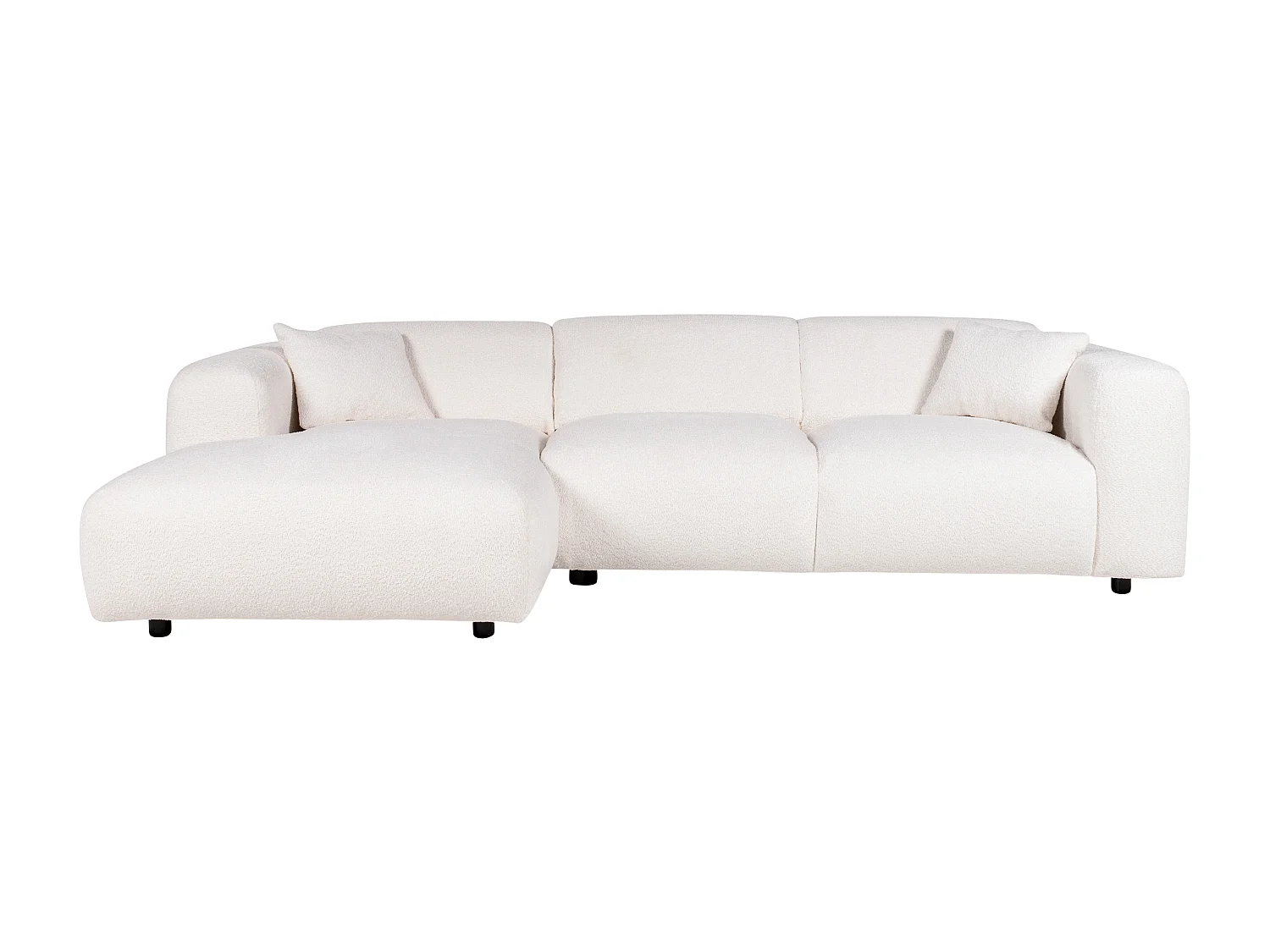 Divano in Tessuto bouclette Bianco - Angolo a sinistra - POGNI di Maison Céphy di Maison Céphy