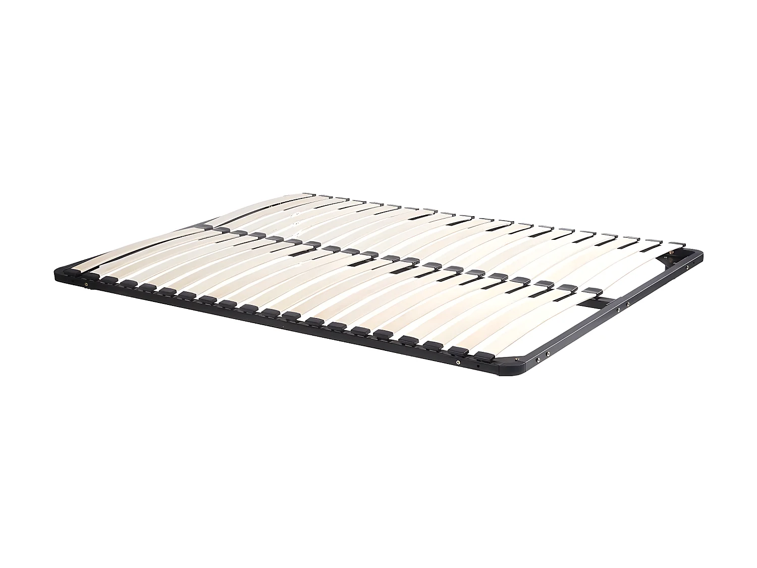 Letto con testata con vani portaoggetti e cassetti 160 x 200 cm: Naturale e Bianco + Rete + Materasso LEANDRE