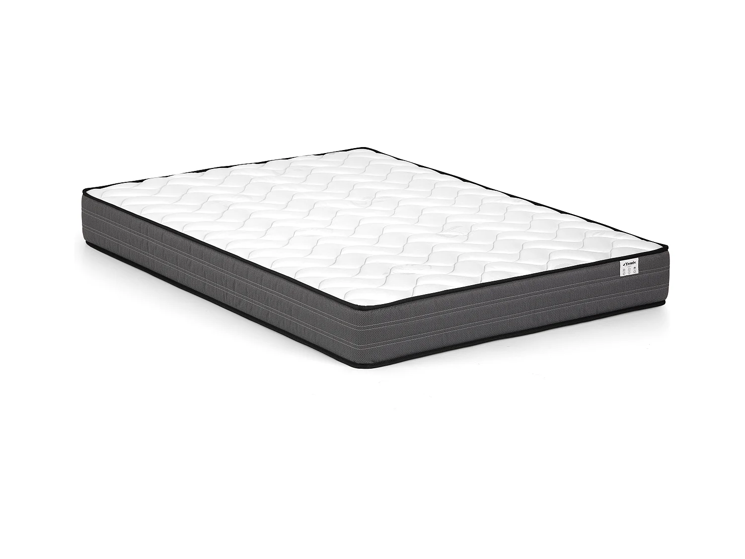 Letto con testata con vani portaoggetti e cassetti 160 x 200 cm: Naturale e Bianco + Rete + Materasso LEANDRE