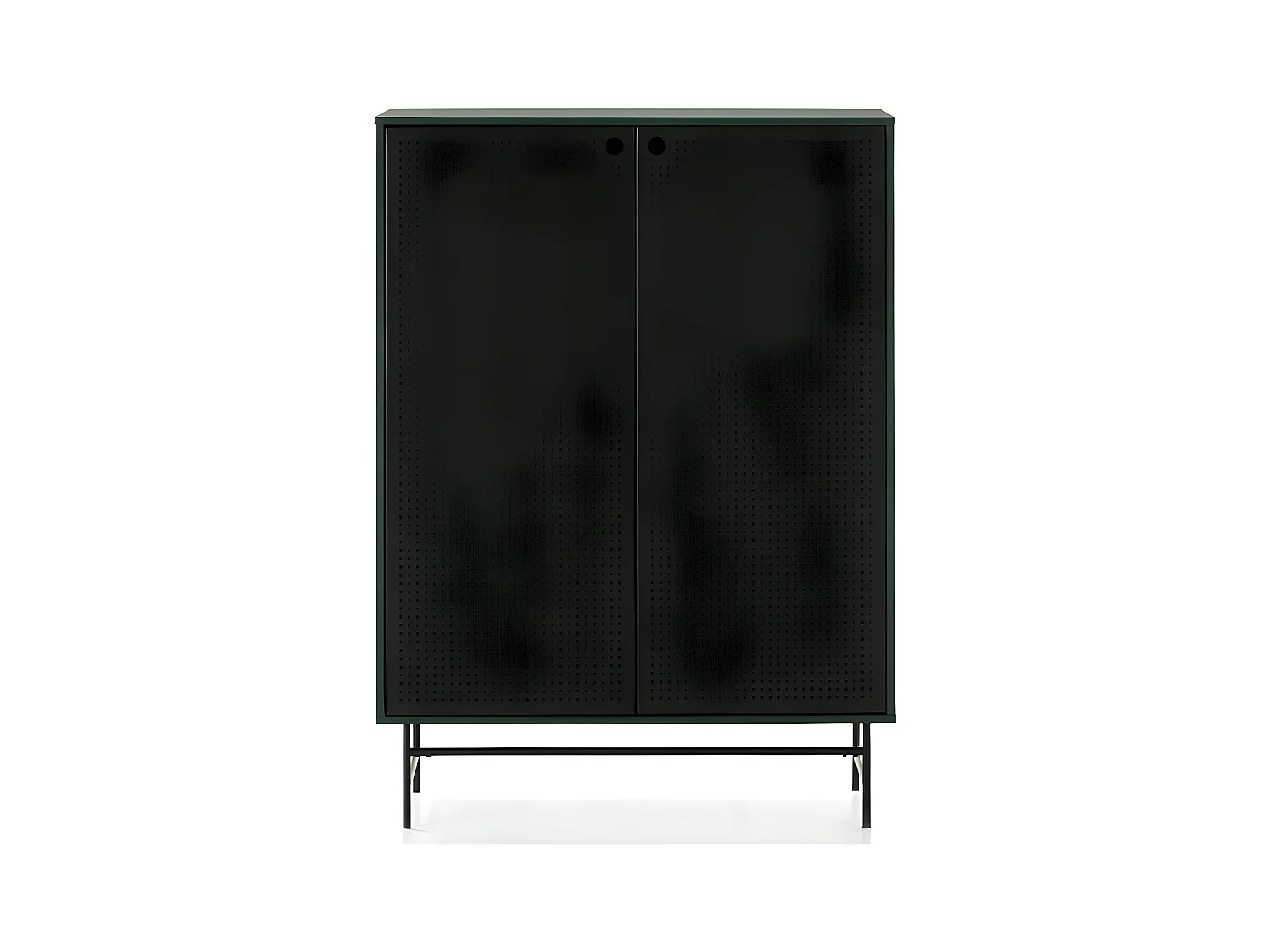 Meuble d'entrée 2 portes 4 tiroirs Vert/Noir - TEULAT PUNTO