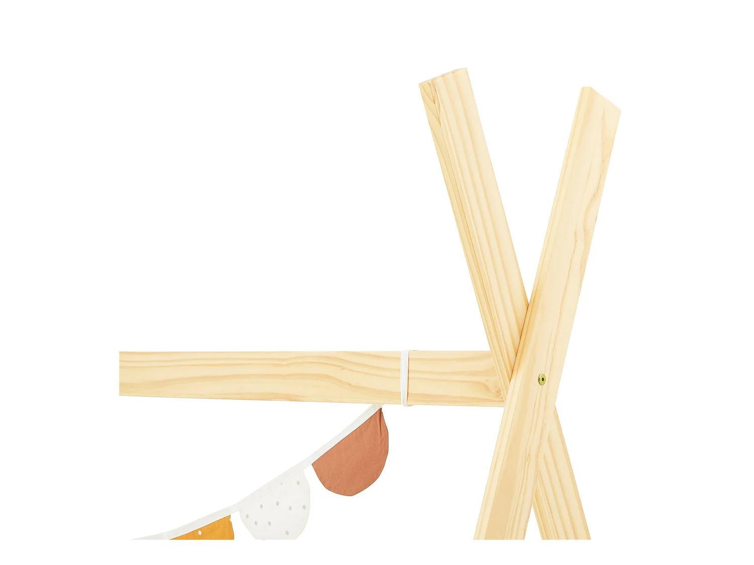 Lit tipi ELIN lit enfant simple en bois type montessori, 90 x 200 cm, en pin massif à la finition naturelle