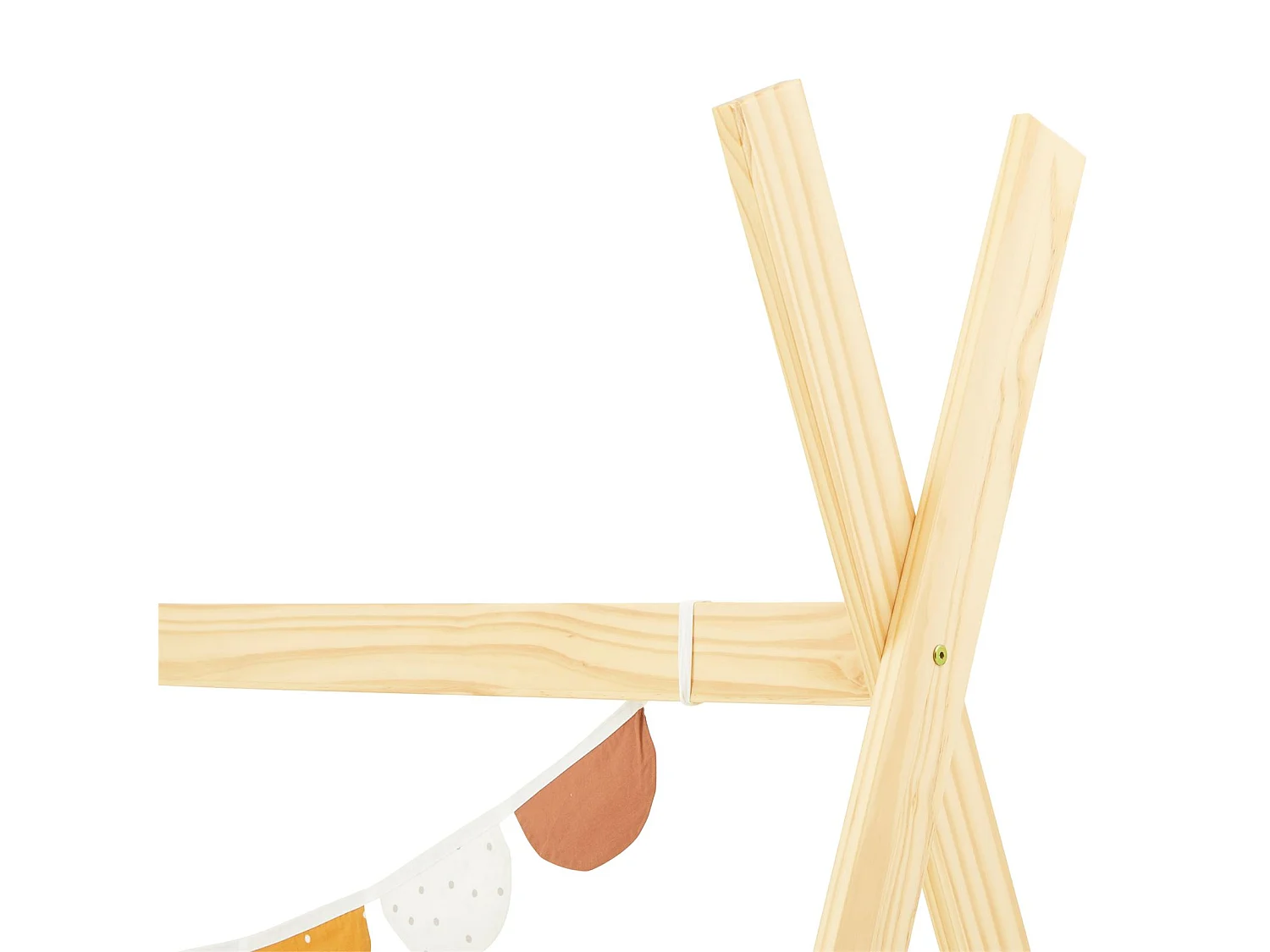 Lit tipi ELIN lit enfant simple en bois type montessori, 90 x 200 cm, en pin massif à la finition naturelle