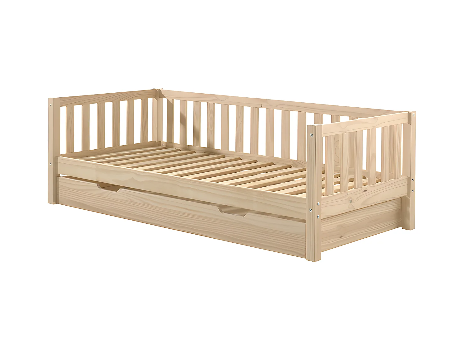 Pack - Lit Capitaine Enfant & Tiroir "Fritz" 90x200cm Naturel