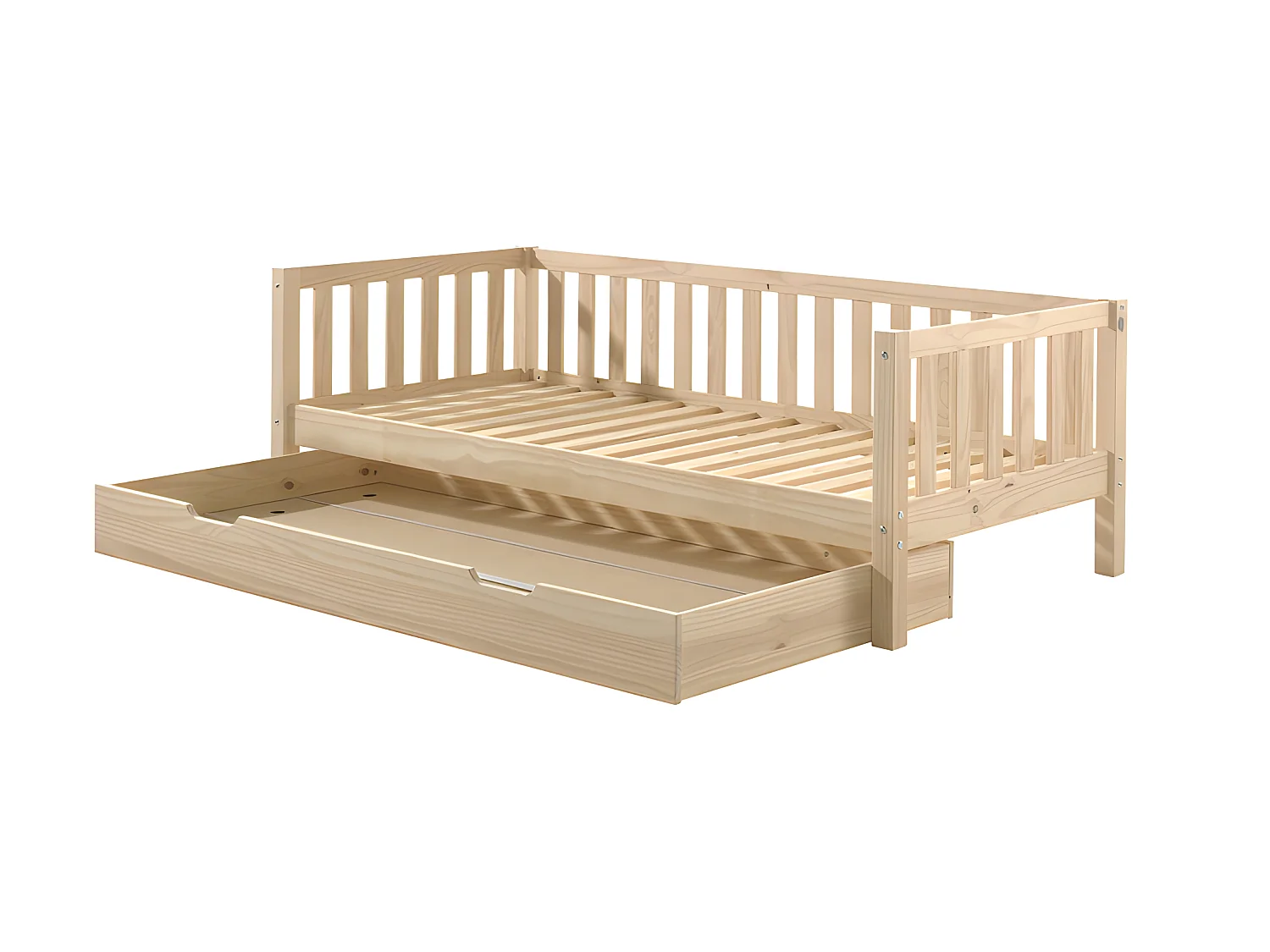 Pack - Lit Capitaine Enfant & Tiroir "Fritz" 90x200cm Naturel