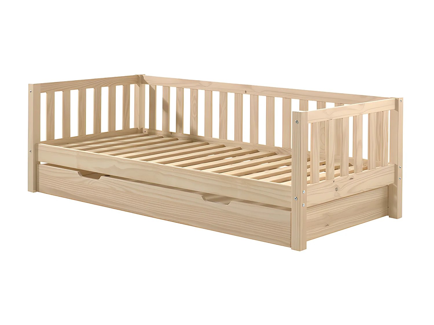 Pack - Lit Capitaine Enfant & Tiroir "Fritz" 90x200cm Naturel